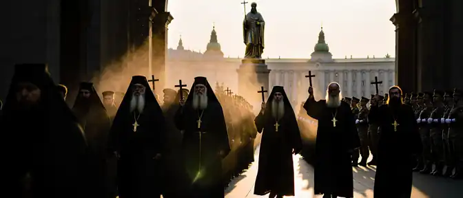 Под защитой веры и меча: Патриарх Кирилл призвал к единству Руси на торжественном шествии