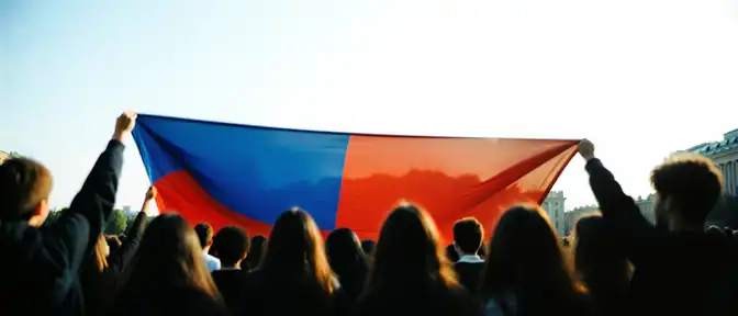 Гигантский триколор объединил представителей тридцати восьми государств в стенах РУДН
